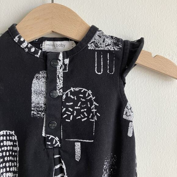 Miles The Label Baby Girl 9 Mos One Piece Black Popsicle Print Summer Spring - Picture 2 of 5